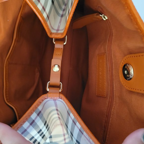 Burberry Haymarket Check Canterbury Tote Orange Bag - Picture 6 of 6